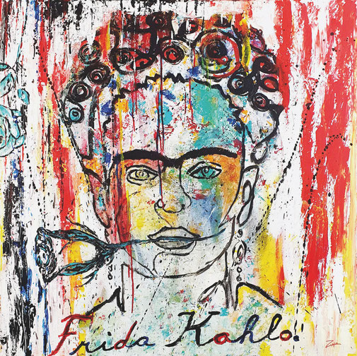 Werk 22, Frida Kahlo,  100x100cm, Atelier Zippo