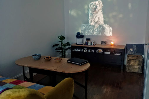 séance de visionnage, projection des photos au studio