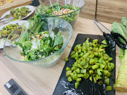 朝ベジという野菜を中心とした朝ごはんが食べられるイベント。健康的で美味しい朝ごはんが食べられるので社員にも好評でした