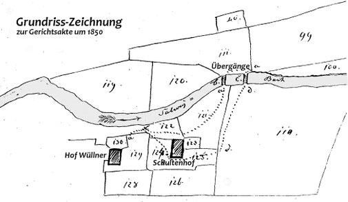 Handzeichnung in der Gerichtsakte