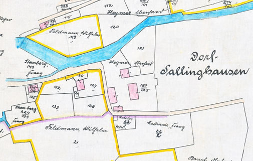 Flurkarte Sallinghausen von 1907 (Verhältnisse vor der Flurbereinigung)