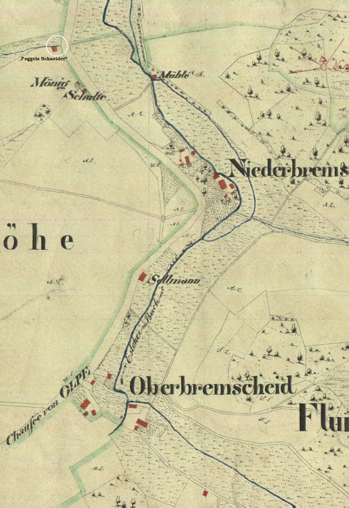 Auszug aus der preußischen Urkatasterkarte um 1830