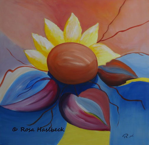 sonnenblume, blume, abstrakt, bild, kunst, malen