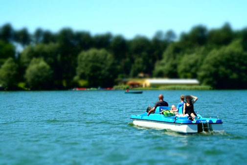 Tretboot fahren auf dem Lübbesee  in Templin