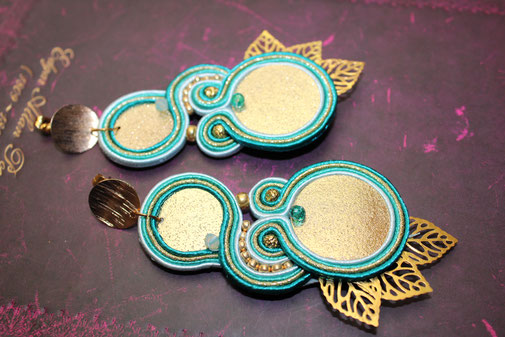 Soutache-Ohrringe Ariadne by Kinari Statmentschmuck Designer