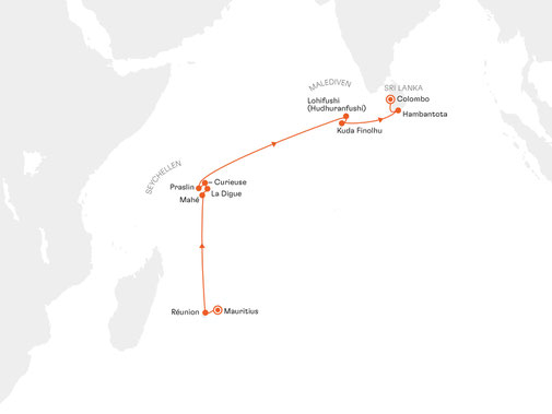 EUR2800 Reiseroute mit MS EUROPA