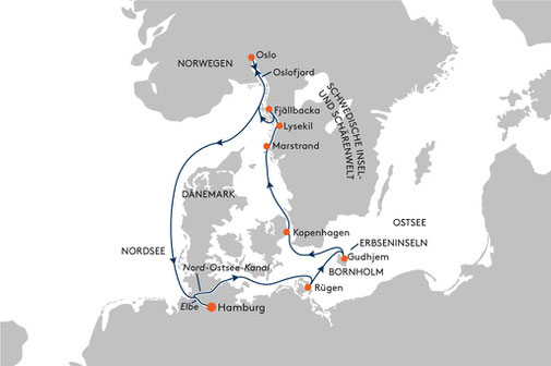 SPI2608 Reiseroute mit HANSEATIC spirit