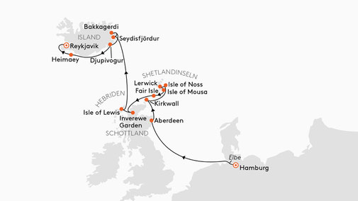 INS2710 Reiseroute mit HANSEATIC inspiration