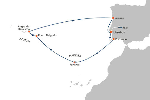 EUX2524 Reiseroute mit MS EUROPA 2