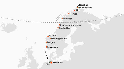 NAT2703 Reiseroute mit HANSEATIC nature