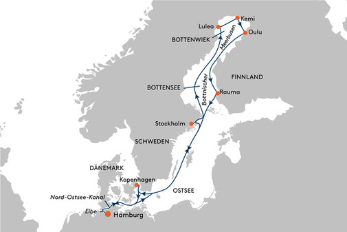 SPI2536 Reiseroute mit HANSEATIC spirit