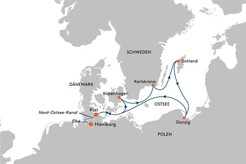 Routenplan der HANSEATIC spirit - SPI2433