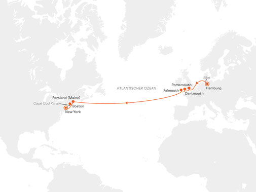 EUX2721 Reiseroute mit MS EUROPA 2