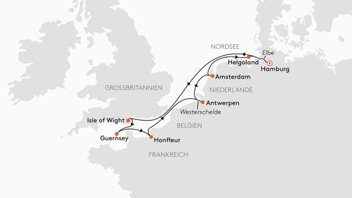 NAT2621 Reiseroute mit HANSEATIC nature