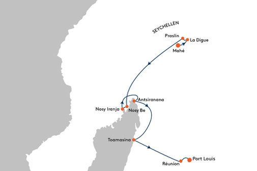 Reiseroute MS EUROPA Reise EUR2583