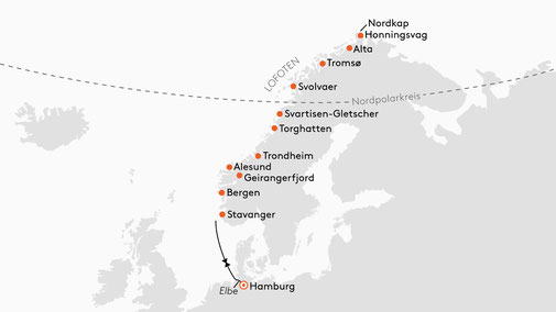 NAT2625 Reiseroute mit HANSEATIC nature