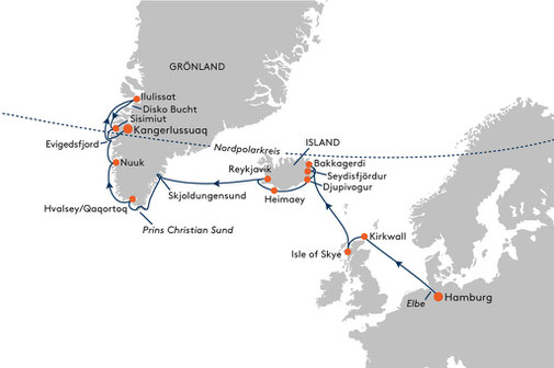 SPI2613 Reiseroute mit HANSEATIC spirit