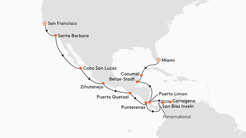 EUR2705 Reiseroute mit MS EUROPA