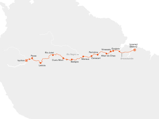 Reiseroute HANSEATIC inspiration Iquitos nach Belem