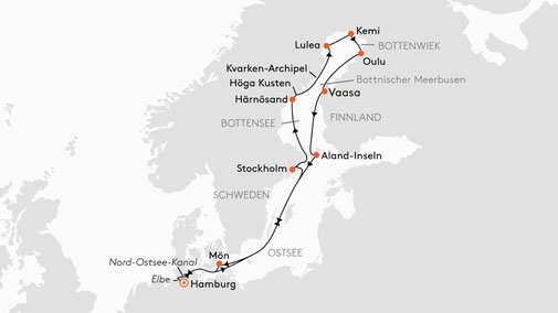 NAT2720 Reiseroute mit HANSEATIC nature