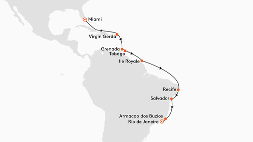EUR2701 Reiseroute mit MS EUROPA