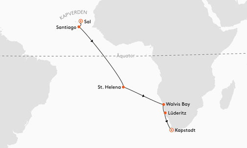SPI2622 Reiseroute mit HANSEATIC spirit