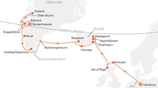 Routenkarte HANSEATIC spirit SPI2613