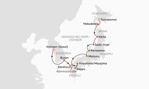 SPI2709 Reiseroute mit HANSEATIC spirit