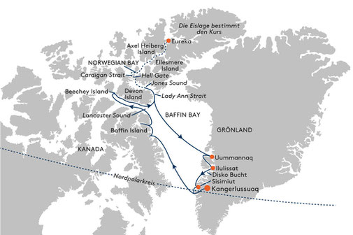 SPI2617 Reiseroute mit HANSEATIC spirit