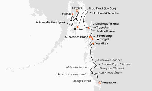 SPI2711 Reiseroute mit HANSEATIC spirit