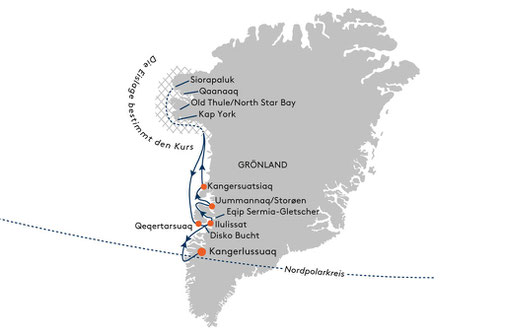 SPI2615 Reiseroute mit HANSEATIC spirit