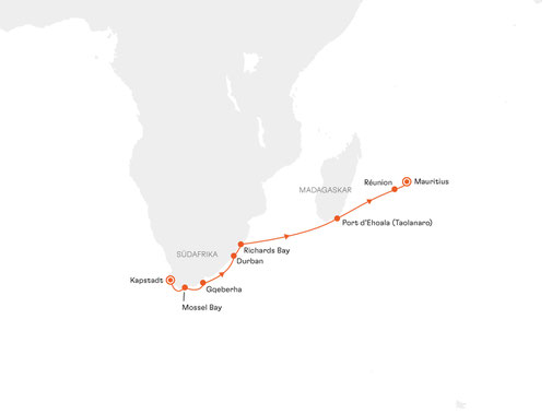 EUR2725 Reiseroute mit MS EUROPA