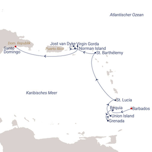 Kleine Antillen & Grenadinen mit SEA CLOUD II Route