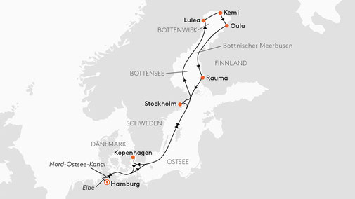 NAT2706 Reiseroute mit HANSEATIC nature
