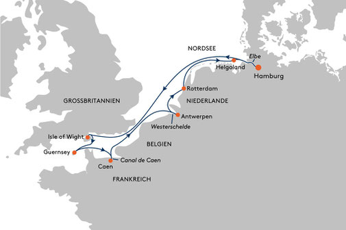 NAT2519 Reiseroute mit HANSEATIC nature