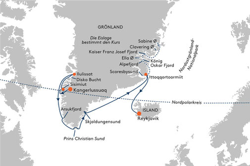 SPI2618 Reiseroute mit HANSEATIC spirit