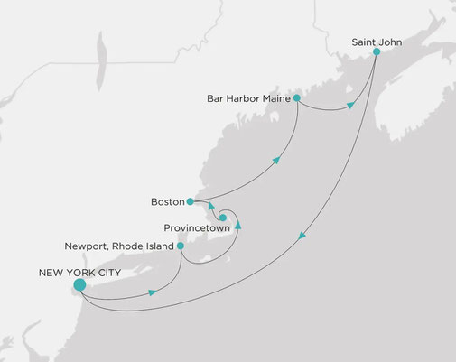 Crystal Serenity - Rundfahrt New York Routen