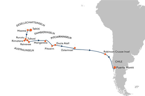 SPI2522 Reiseroute mit HANSEATIC spirit