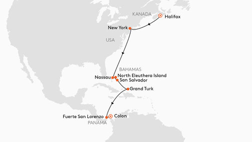 INS2616 Reiseroute mit HANSEATIC inspiration
