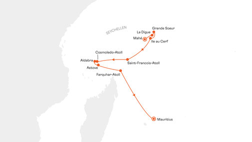 NAT2725 Reiseroute mit HANSEATIC nature