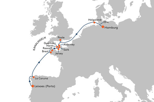 SPI2607 Reiseroute mit HANSEATIC spirit