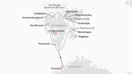 NAT2716 Reiseroute mit HANSEATIC nature