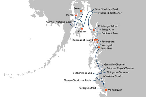 INS2611 Reiseroute mit HANSEATIC inspiration