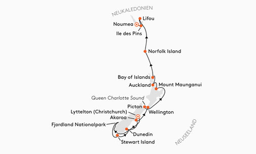 SPI2703 Reiseroute mit HANSEATIC spirit
