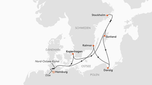 NAT2626 Reiseroute mit HANSEATIC nature
