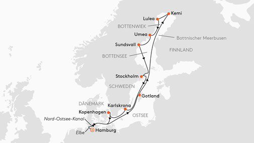 NAT2621 Reiseroute mit HANSEATIC nature