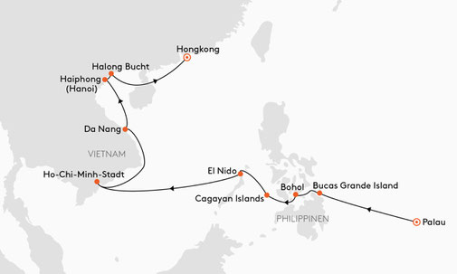 SPI2707 Reiseroute mit HANSEATIC spirit