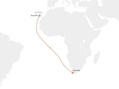 EUR2723 Reiseroute mit MS EUROPA