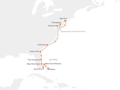 EUX2722 Reiseroute mit MS EUROPA 2