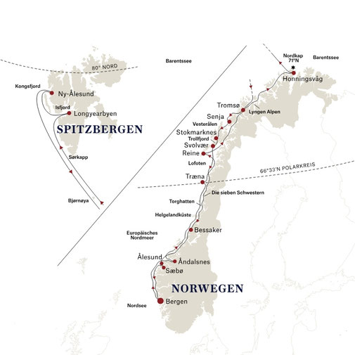 Reiseroute von Bergen nach Bergen
